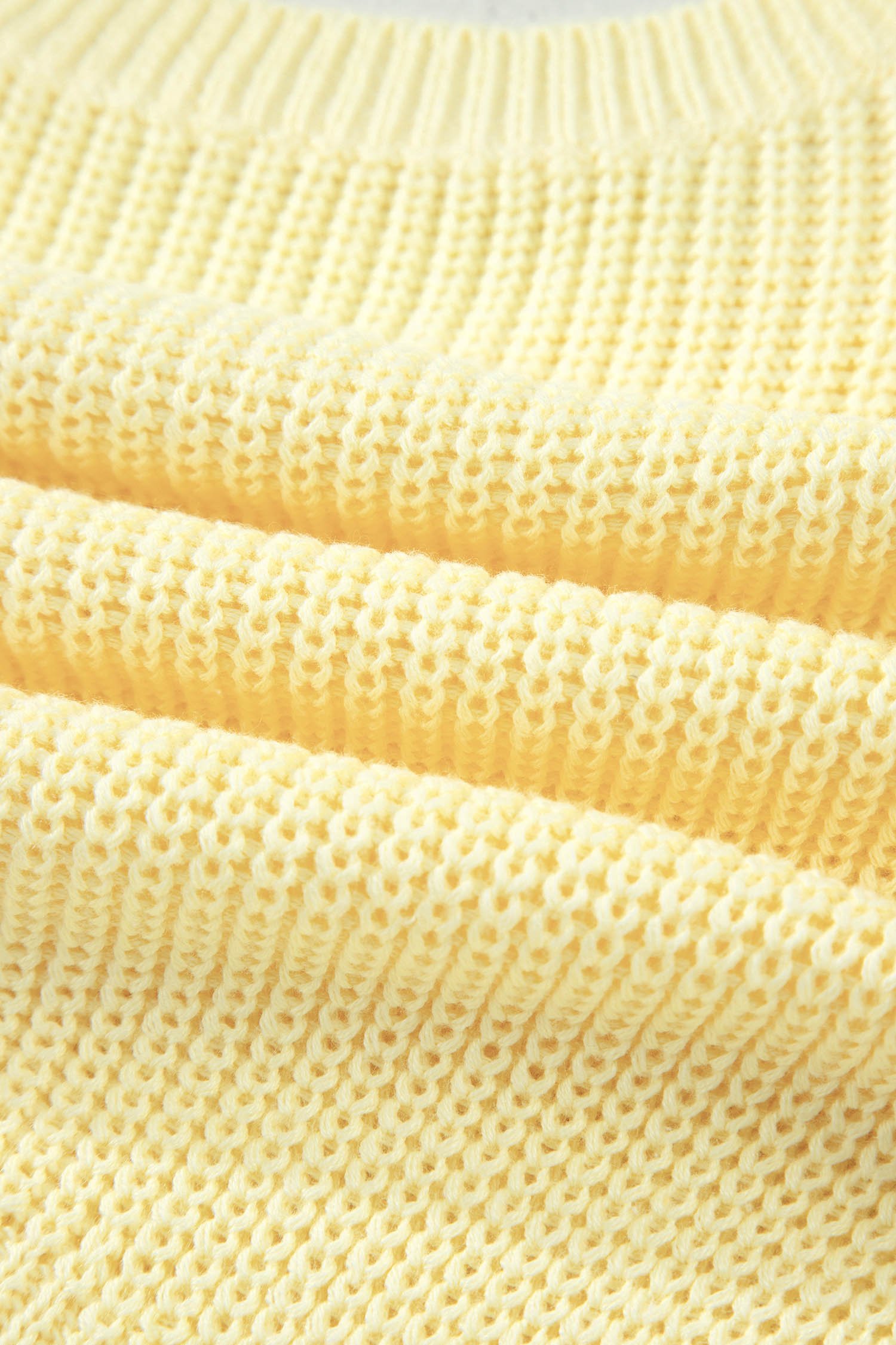 Yellow Cream Solid Color Cropped Knit Knot Back Cutout Sweater Tank - Image 8