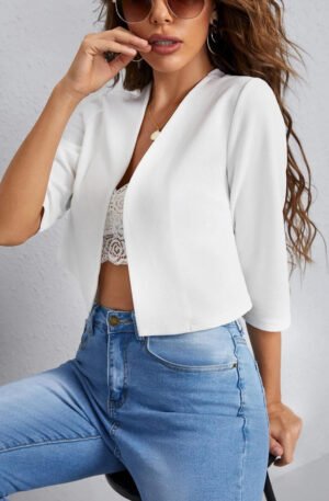 Open Front 3/4 Sleeve Blazer