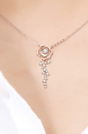 925 Sterling Silver 18K Rose Gold-Plated Pendant Necklace