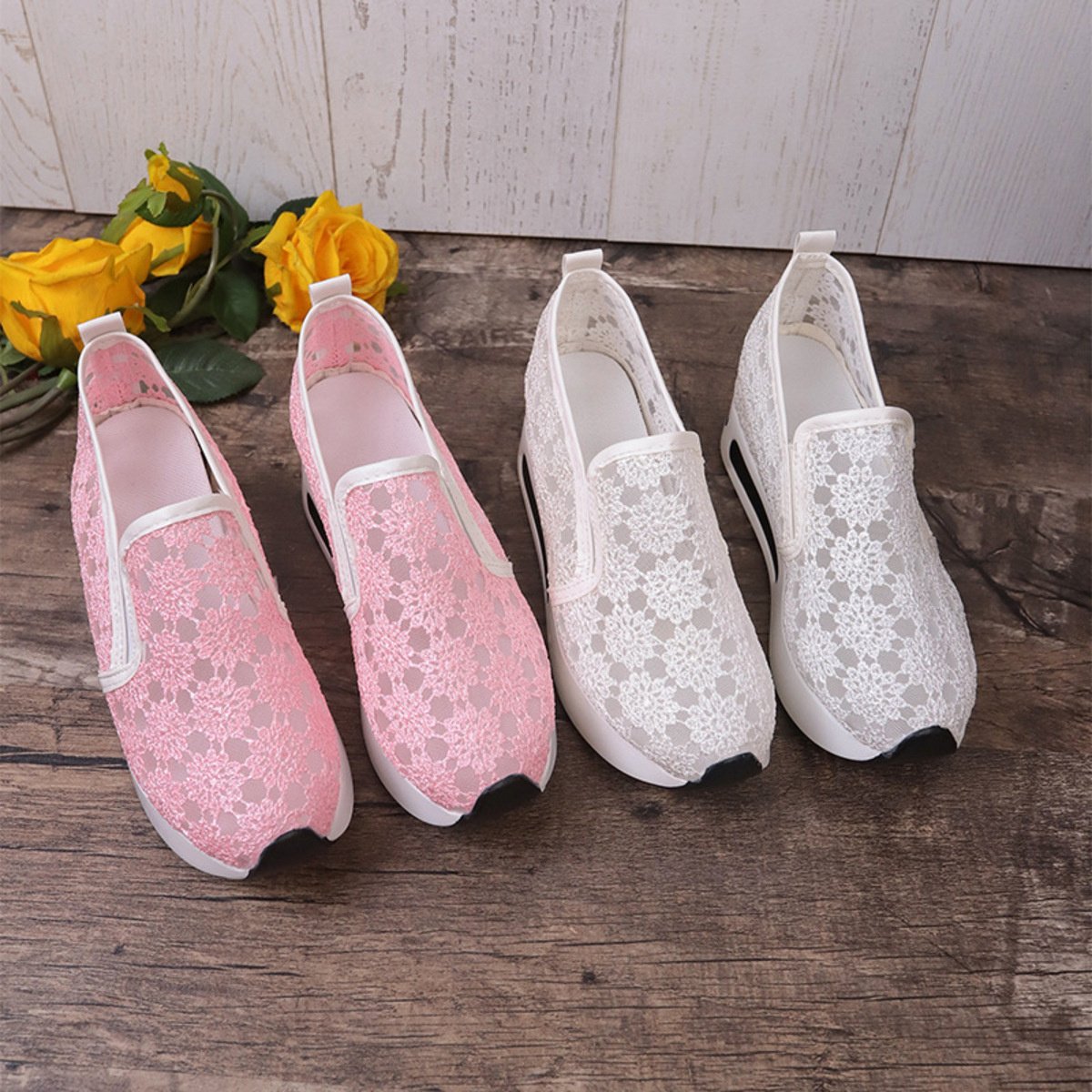 Floral Lace Breathable Slip-Ons - Image 9