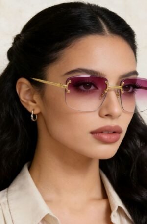 Rimless Gradient Tinted Sunglasses