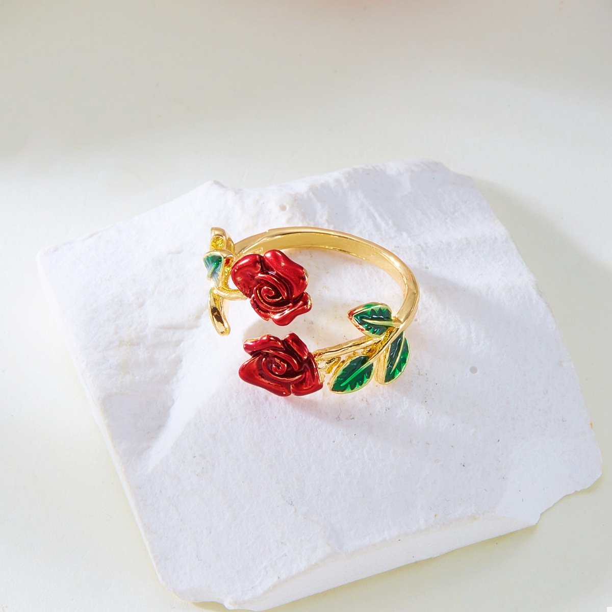 Rose Bypass Ring and Bracelet Jewelry Set - Image 11