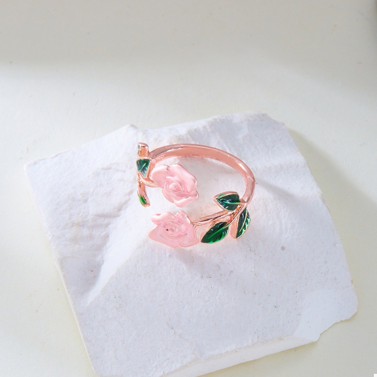 Rose Bypass Ring and Bracelet Jewelry Set - Image 5