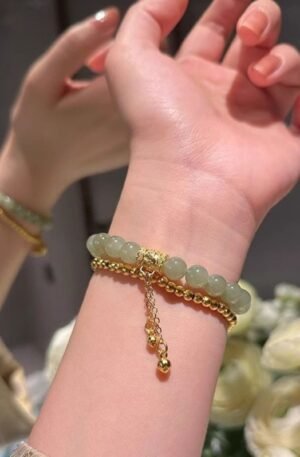 18K Gold-Plated Bead Bracelet