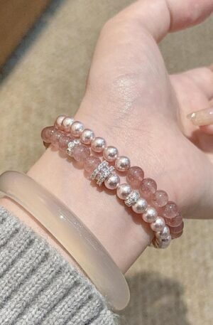 Pearl Beaded Bracelet 2 Piece Set