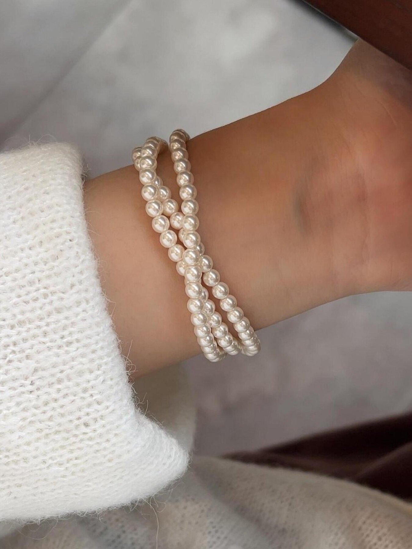 Three Layers Pearl Bracelet - Image 6