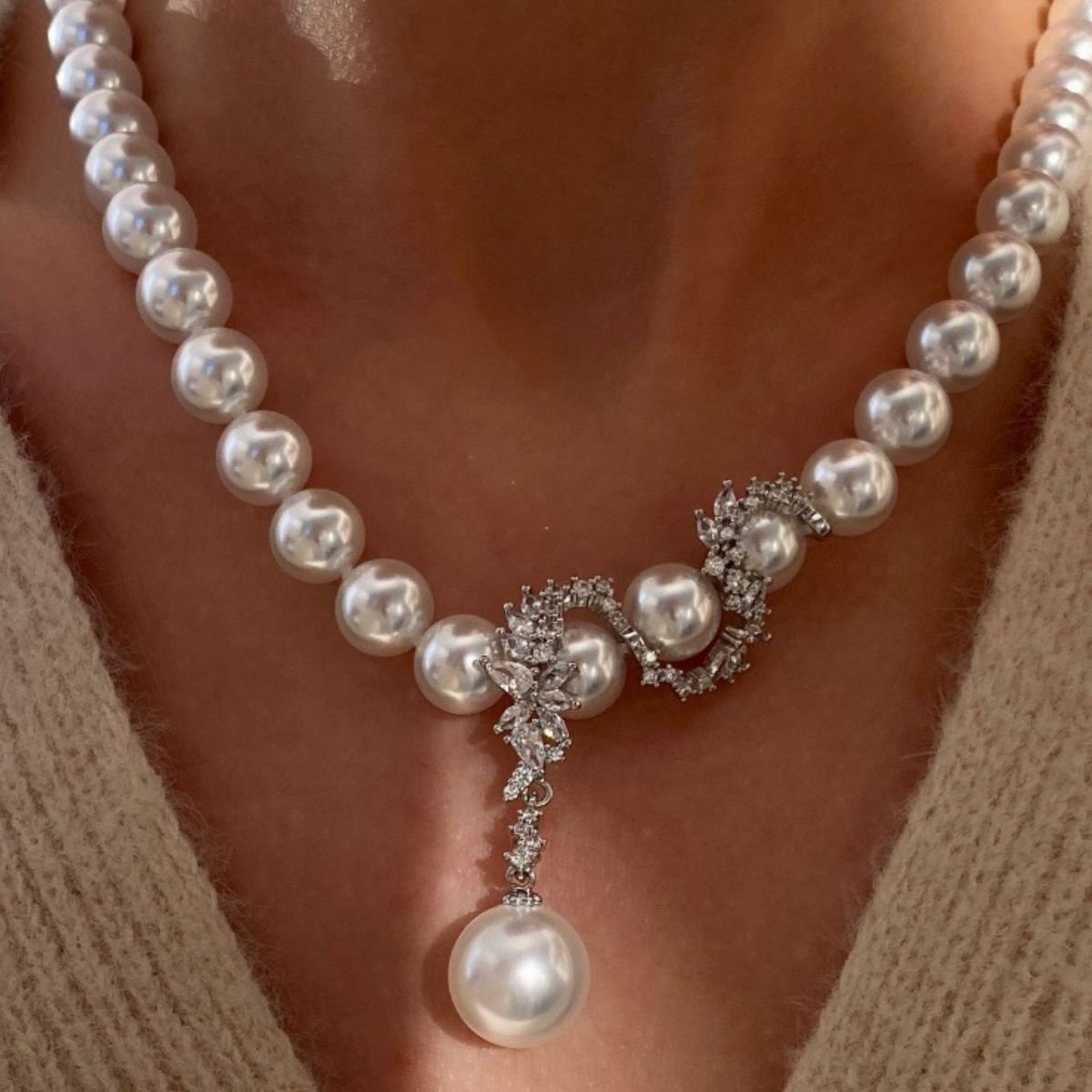 Zircon Pearl Necklace - Image 3