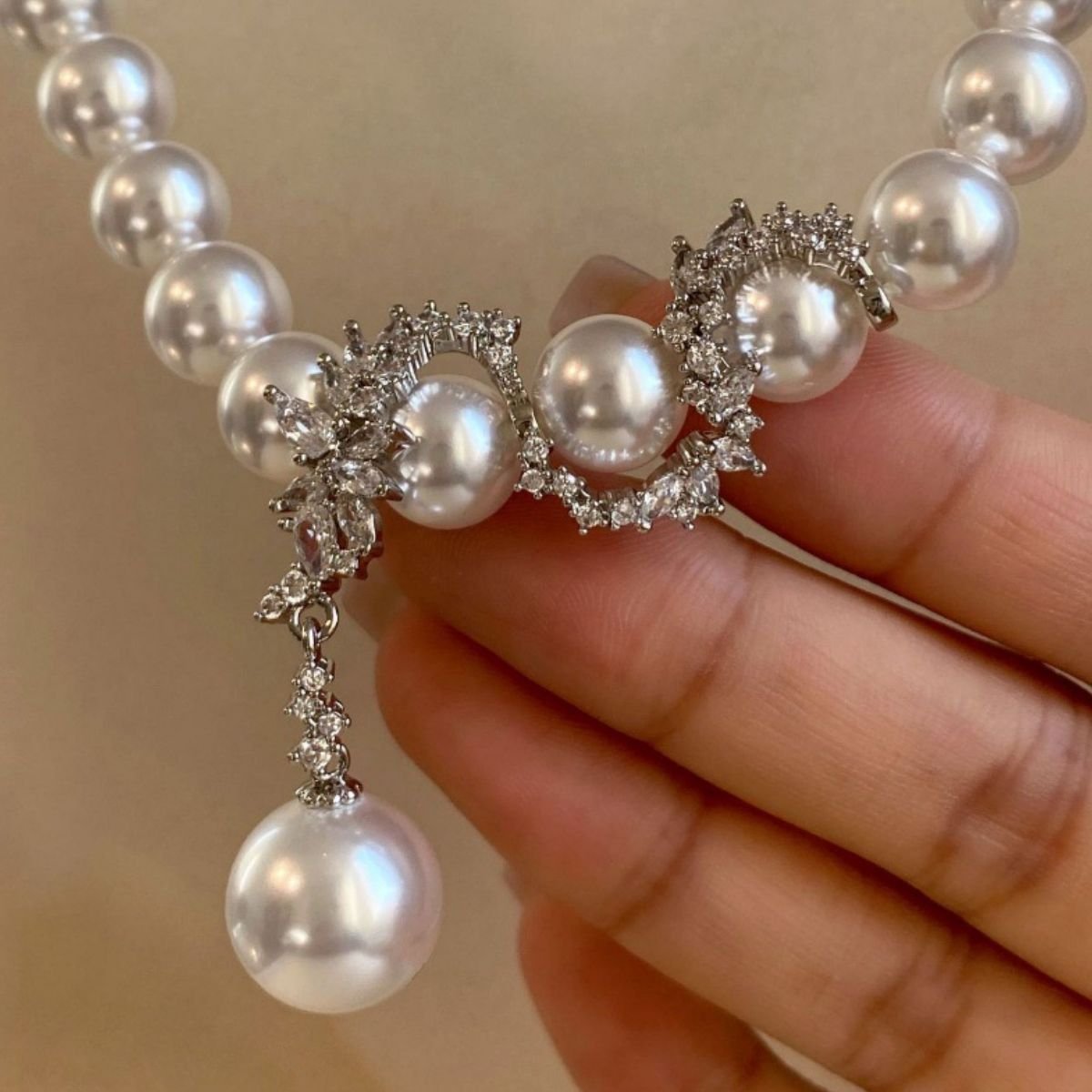 Zircon Pearl Necklace - Image 6