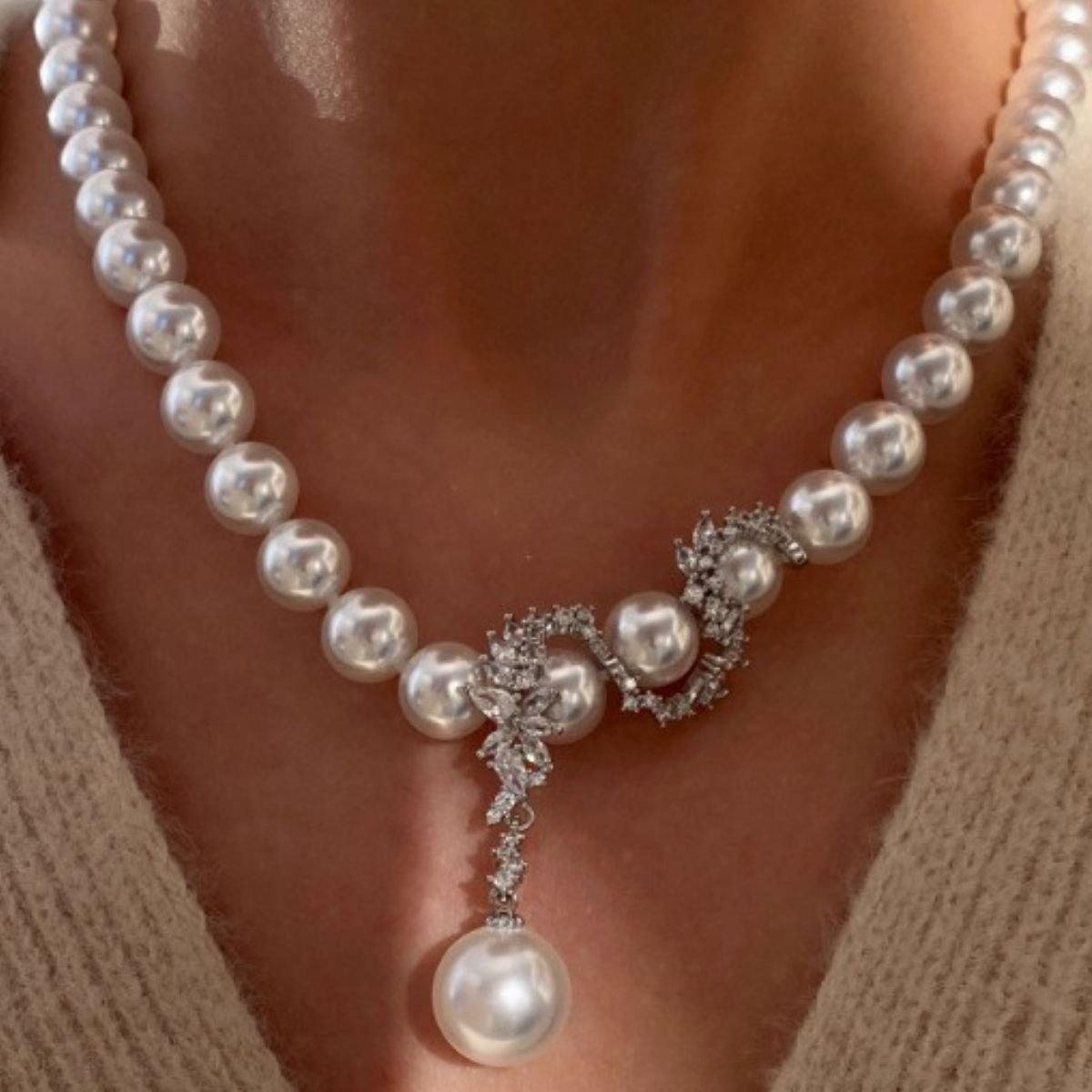 Zircon Pearl Necklace - Image 4