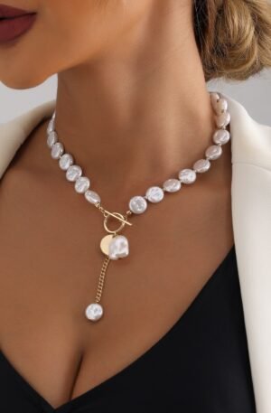 18K Gold-Plated Pearl Drop Necklace