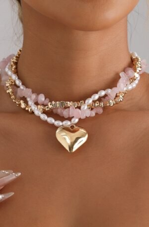 Three-Layered Heart Pendant Necklace