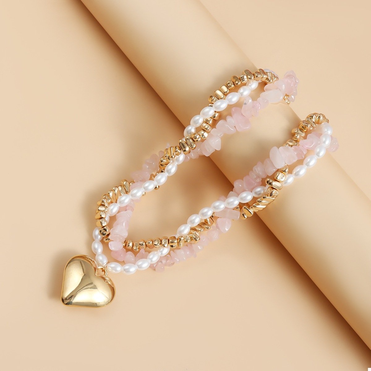 Three-Layered Heart Pendant Necklace - Image 7