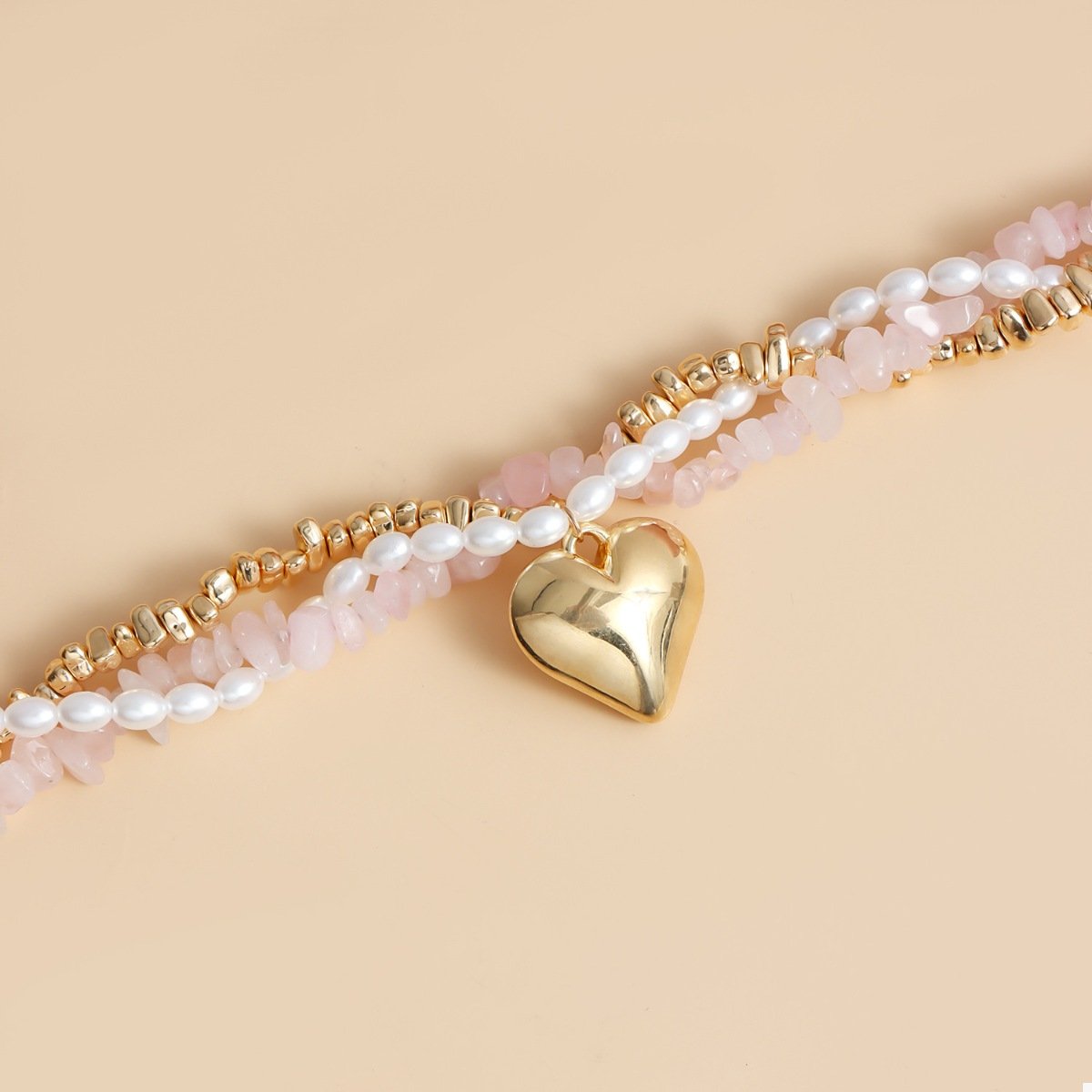 Three-Layered Heart Pendant Necklace - Image 8