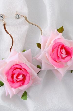 Alloy Rose Dangle Earrings
