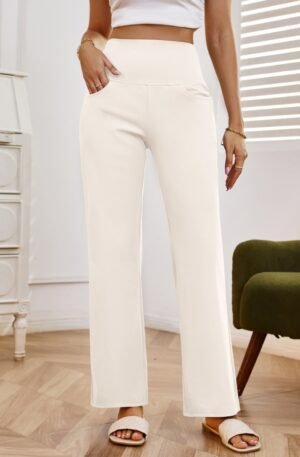 High Waist Wide Leg Pants with Pockets