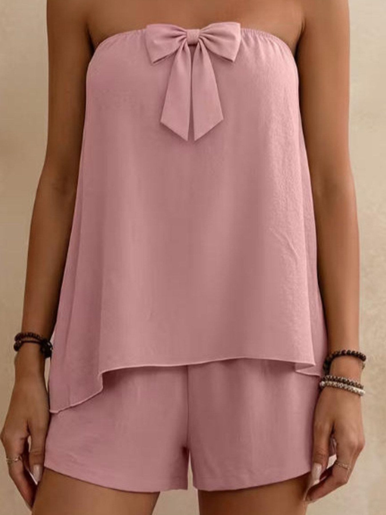 Bowknot Tube Top & Shorts Set - Image 3