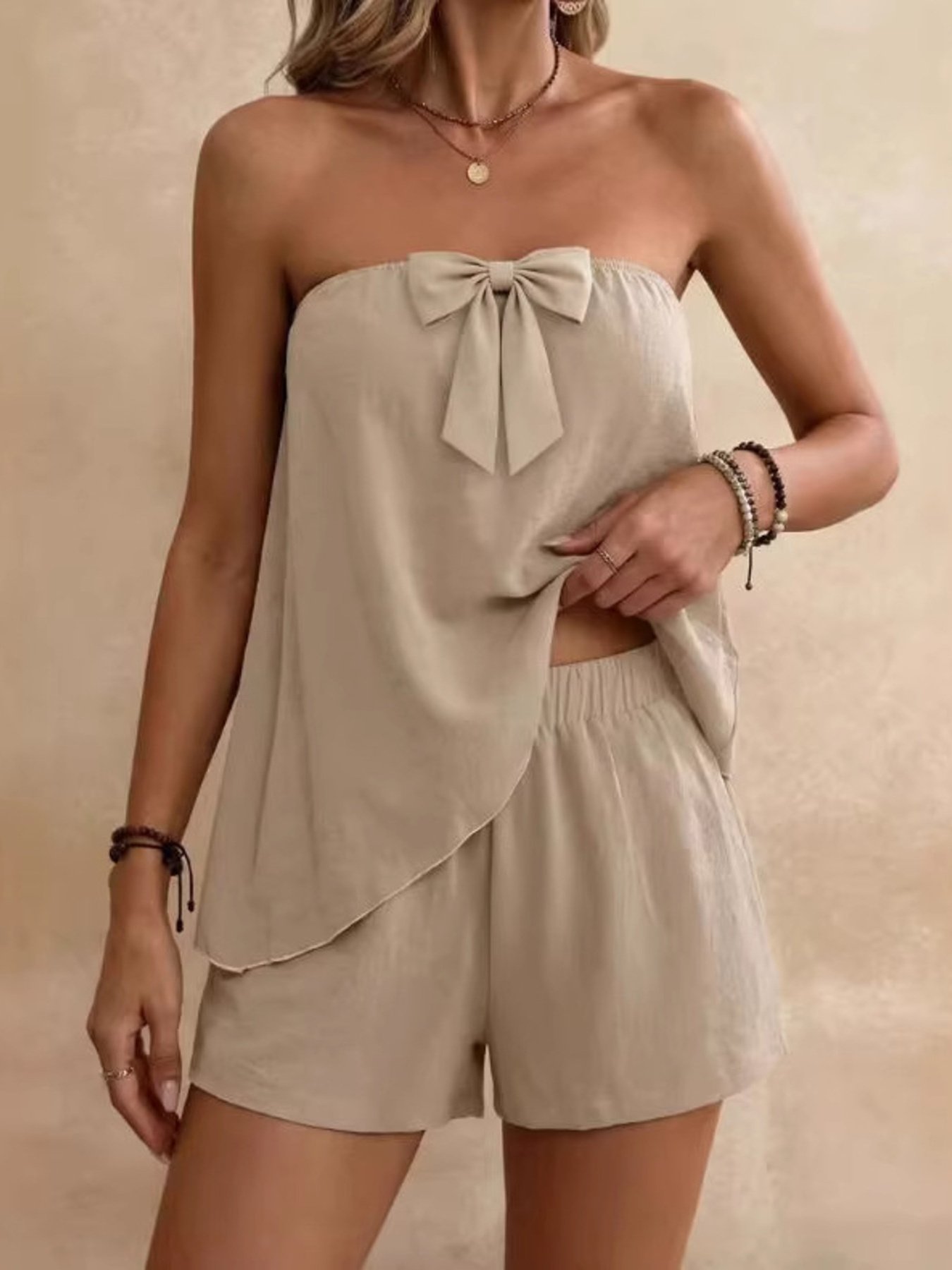 Bowknot Tube Top & Shorts Set - Image 6