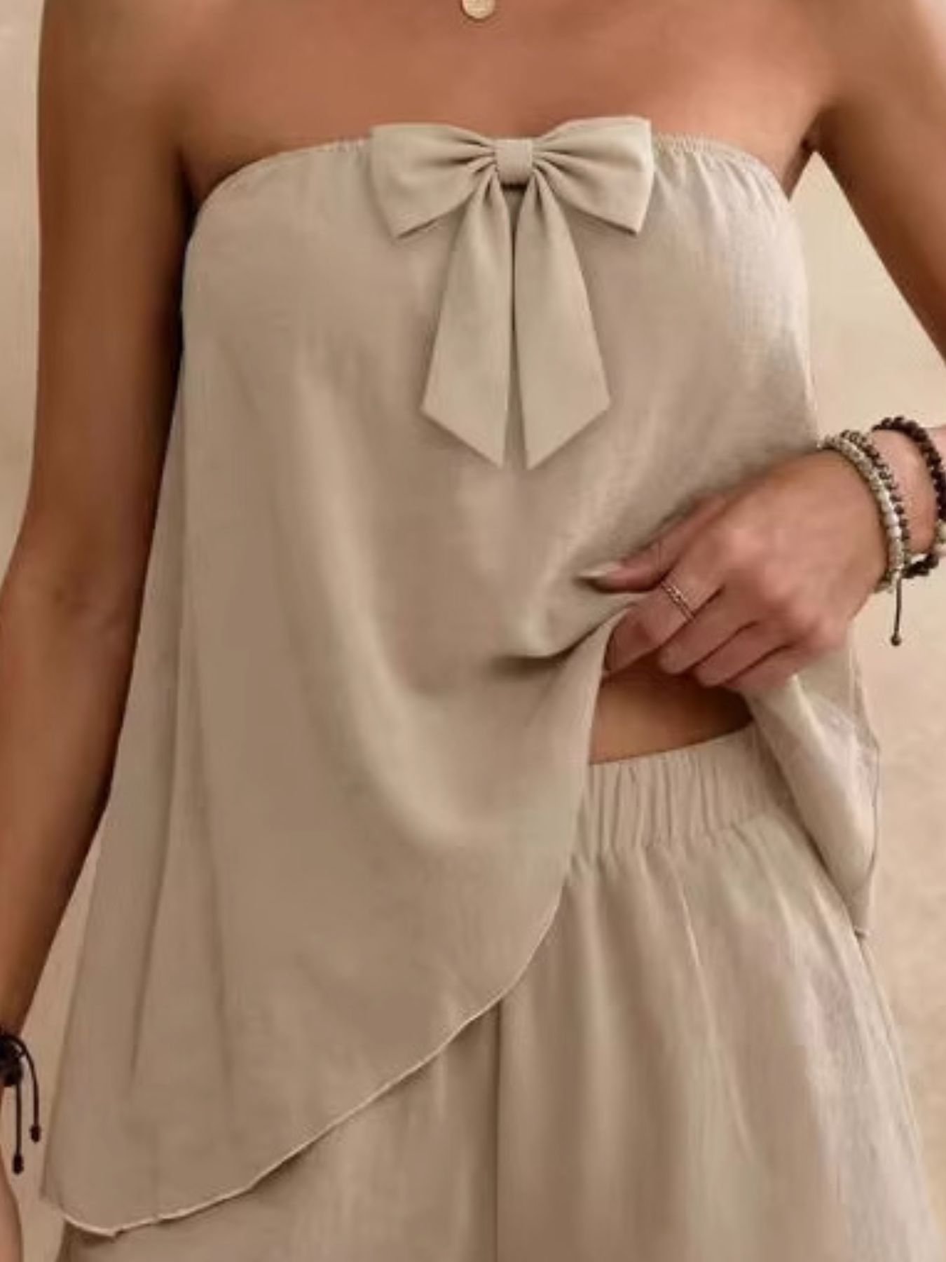 Bowknot Tube Top & Shorts Set - Image 7