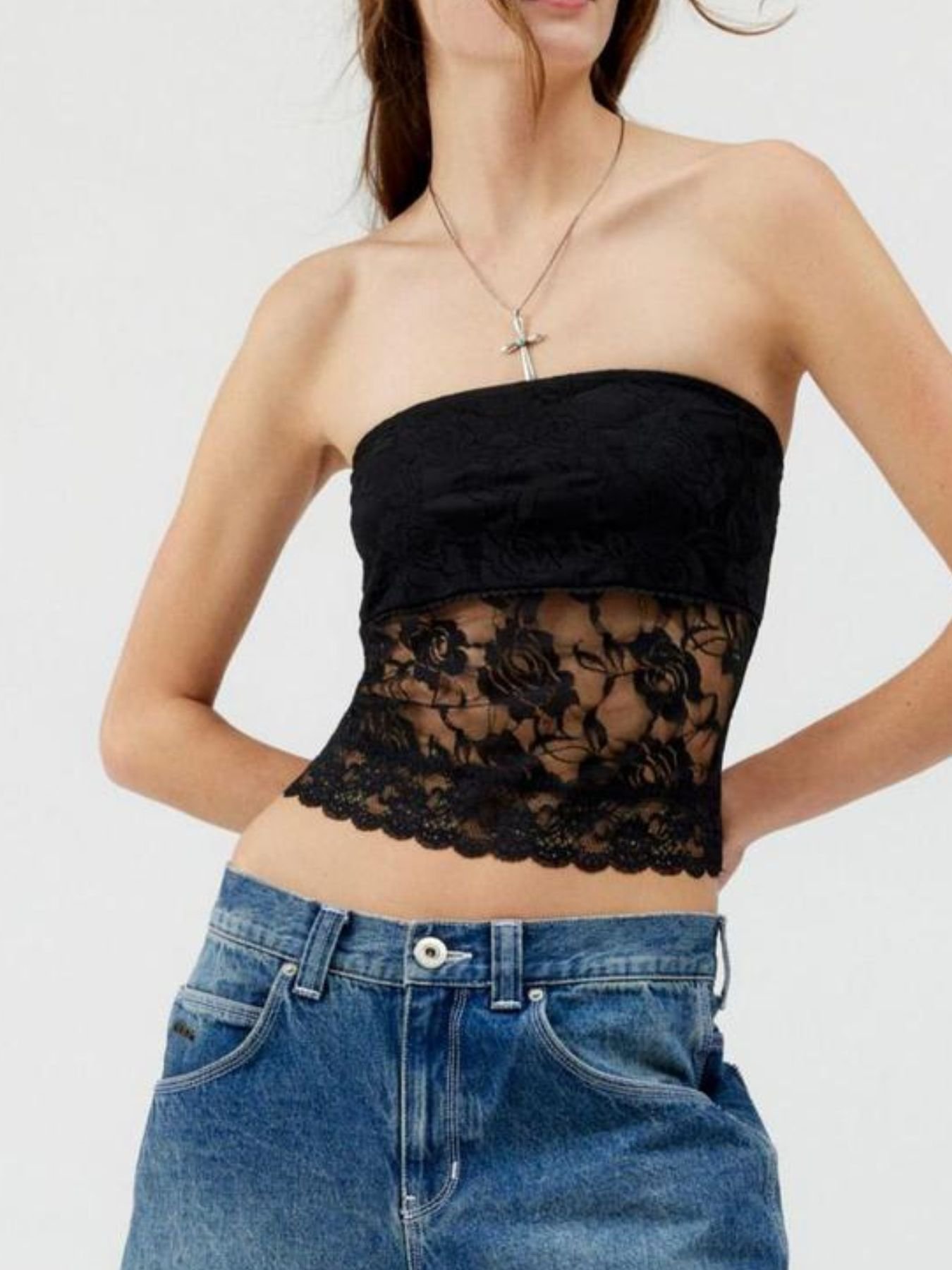Lace Strapless Tube Top - Image 8