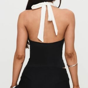 Halter Neck Color Block Cami Top - Image 2