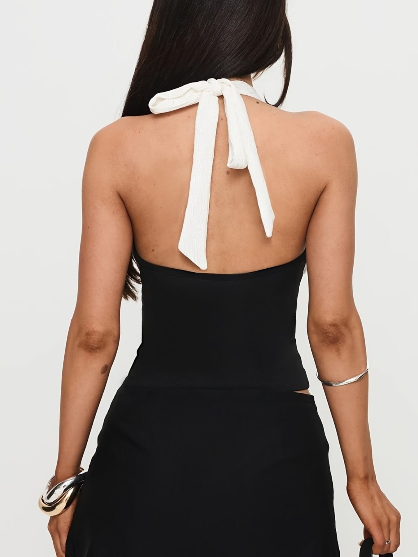 Halter Neck Color Block Cami Top - Image 2