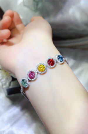 5 Carat 925 Sterling Silver Moissanite Bracelet