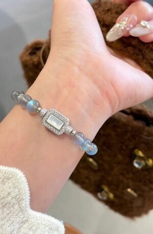 Moonstone Bead Geometric Bracelet