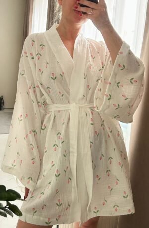Rosebud Print Lightweight Lounge Nightgown