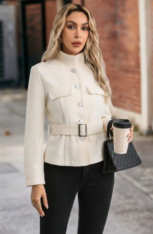 Belted Button-Up Jacket