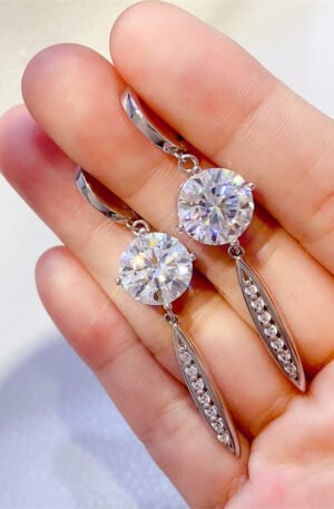 10 Carat Moissanite 925 Sterling Silver Earrings