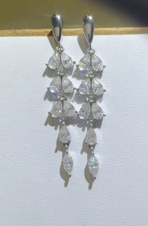 6 Carat Moissanite 925 Sterling Silver Bar Earrings
