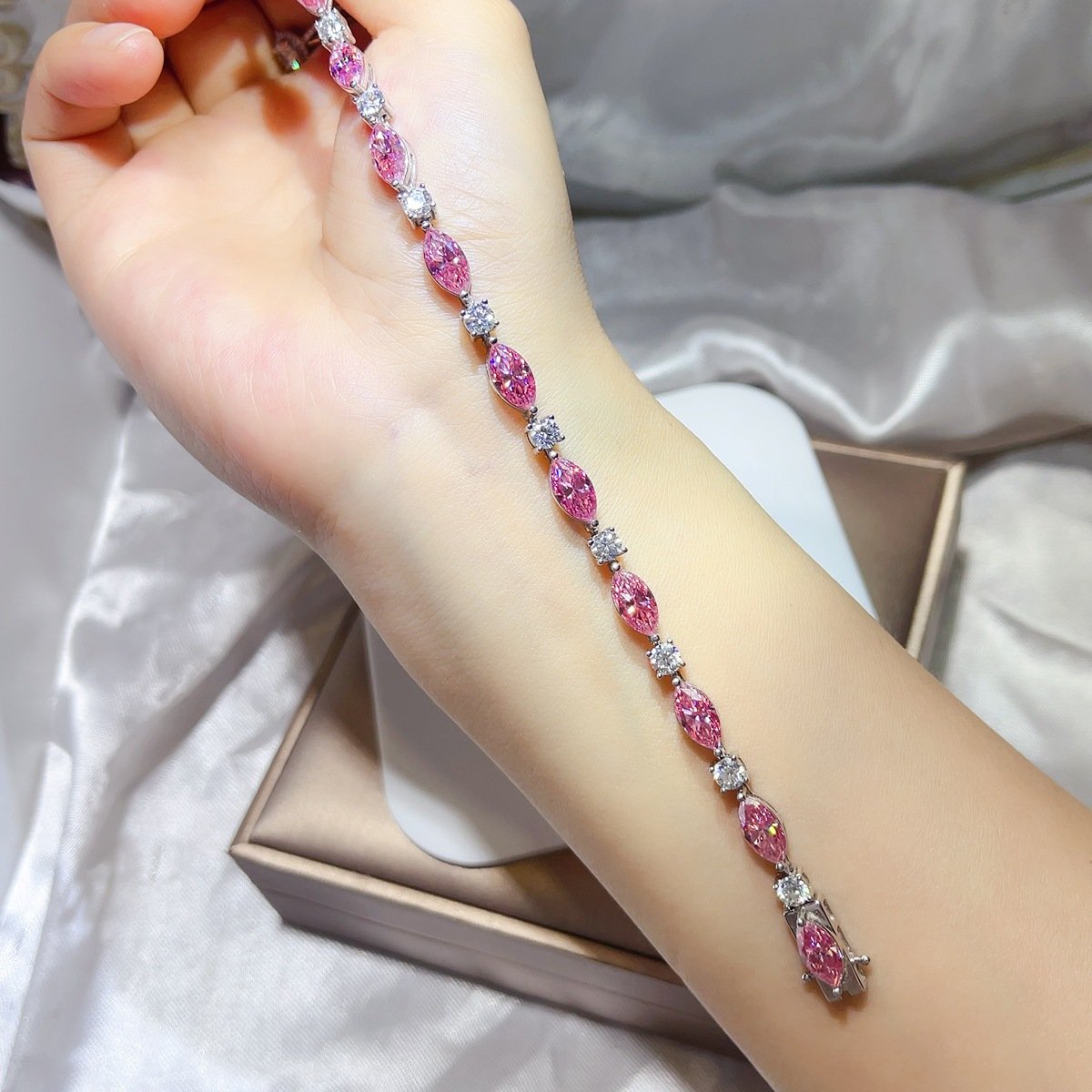 925 Sterling Silver Moissanite Bracelet - Image 3