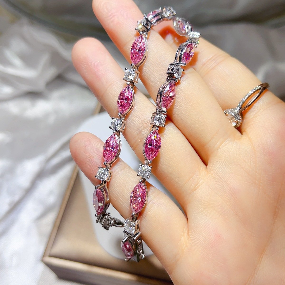 925 Sterling Silver Moissanite Bracelet - Image 4