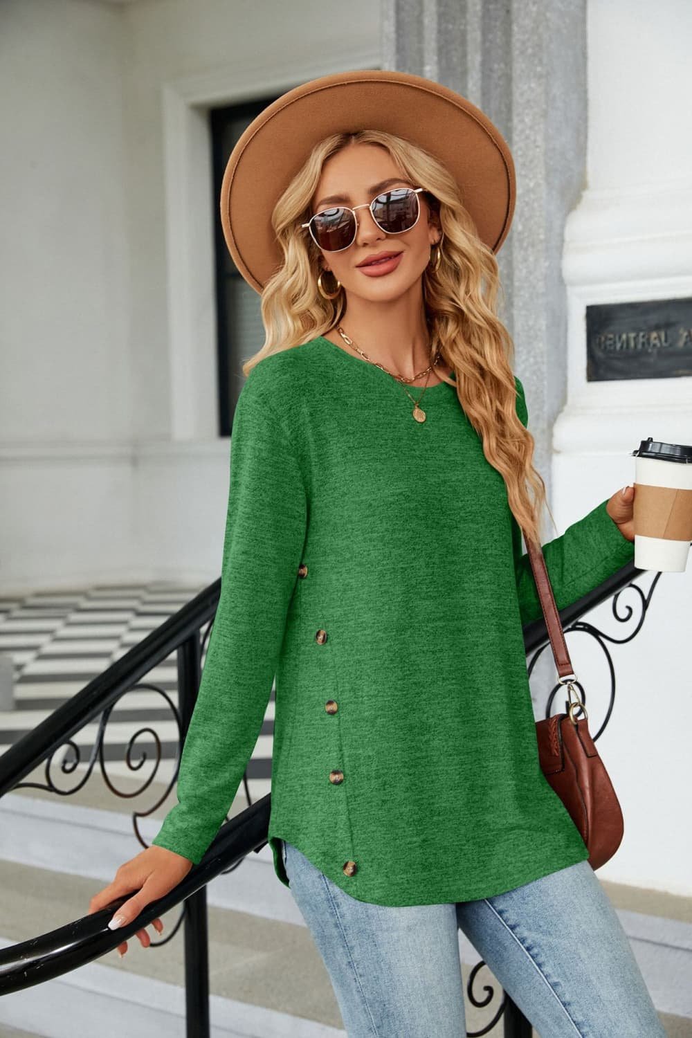 Round Neck Long Sleeve T-Shirt - Image 13