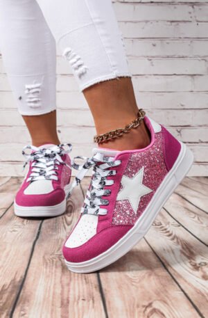 Rose Red Stylish Lace-up Flat Shoes